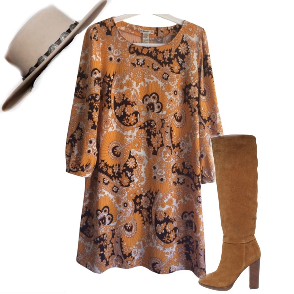 Retro print shift dress!